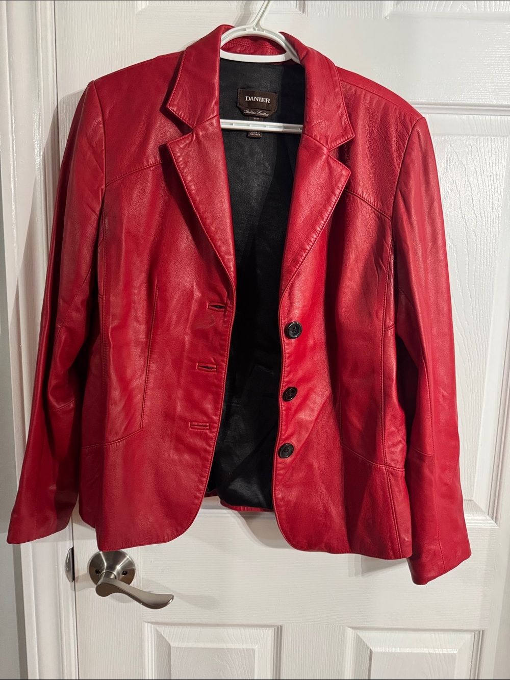 Danier Red Leather Women's Blazer Jacket
